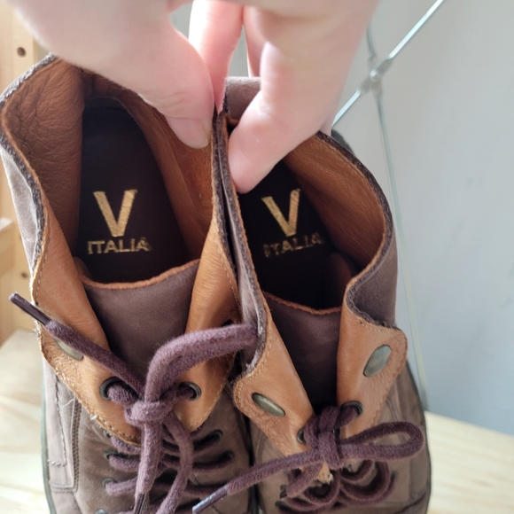 NWOT Italia 1041 Kiki Mid Brown Distressed Leather Boots 37 - Picture 7 of 11